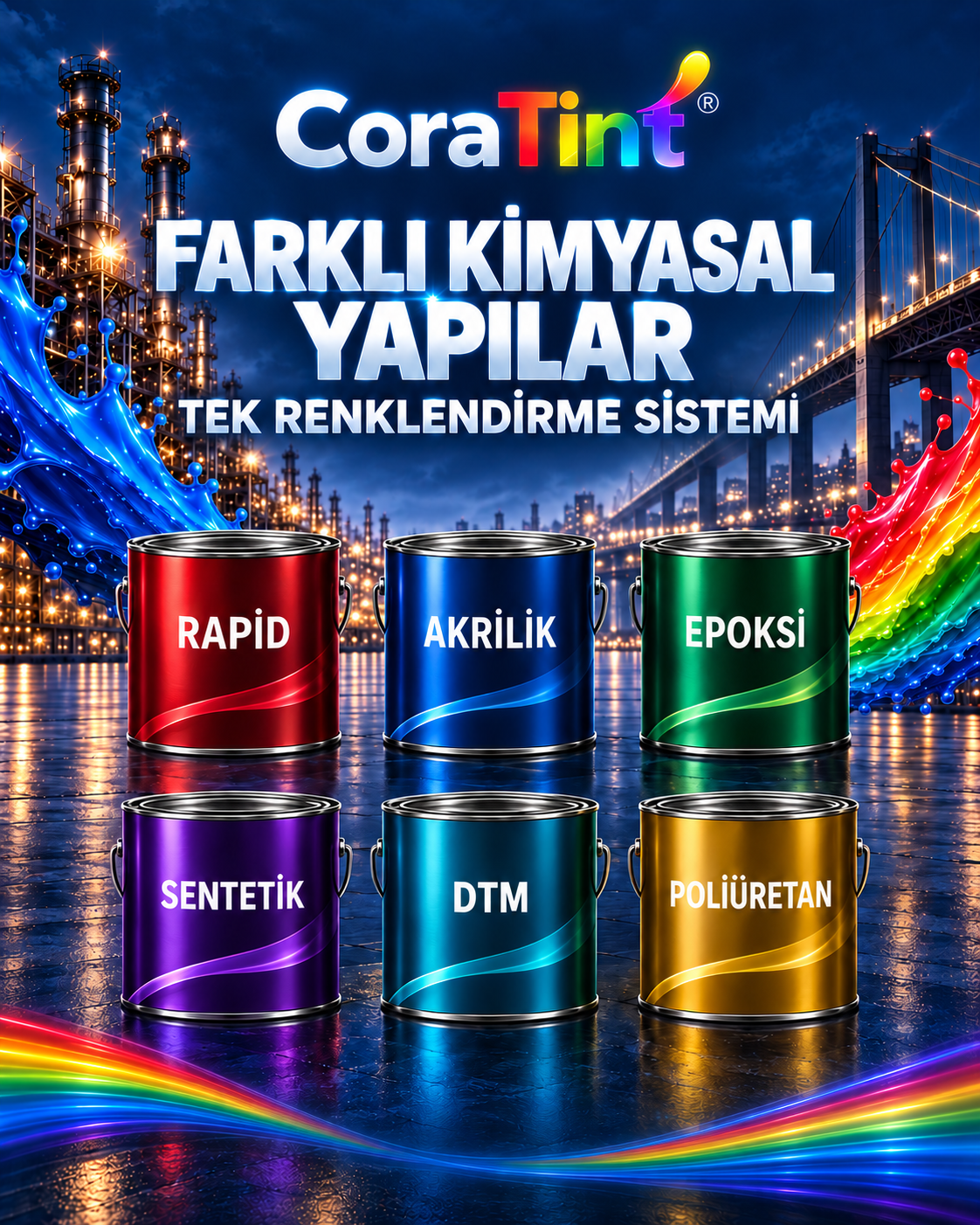 CoraTint tanıtım görseli: ürün aileleri